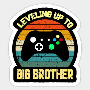 Leveling up to Big Brother funny gamer boys kids men Sticker